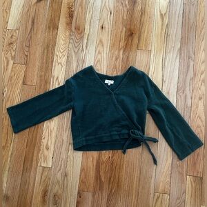 Madewell dark green cropped sweater